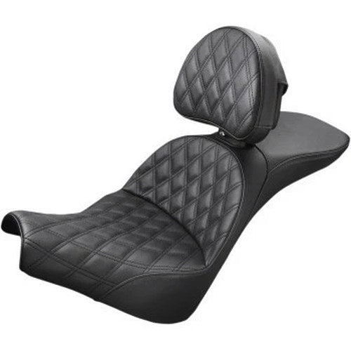 Saddlemen Black Explorer Seat Lattice Stitch w/ Backrest 18-20 Fxbb Street Bob