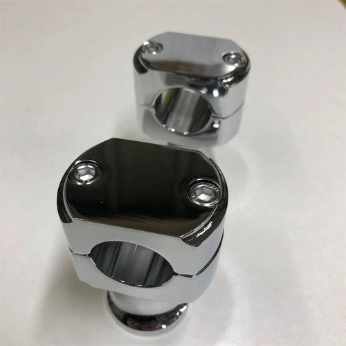 V-Factor 41048 Chrome Billet Vintage 2" Tall Risers for 1" Harley Bars