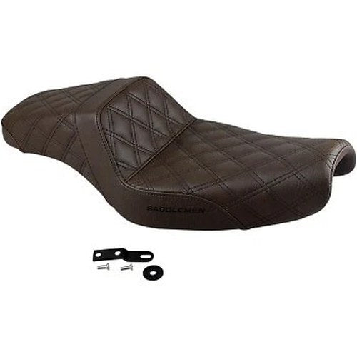 Saddlemen Brown Step-Up Seat Lattice Stitch for 04-21 Sportster w 3.3 Gallon