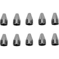 Ciro 70017 Black Chrome Fluted Spike 1/4" Engine Bolt Caps - 10 Pack
