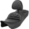 Saddlemen 808-07B-204B0 RoadSofa Seat w/ Backrest Tuck N Roll Carbon Fiber 08-23