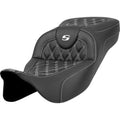 Saddlemen 808-07B-18406 RoadSofa Seat Extended Reach White Stitch for 08-24