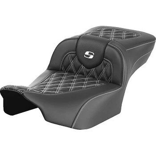 Saddlemen Roadsofa Extended Reach Seat White Lattice Stitch for FLTR/FLHX 23-24