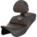 Saddlemen 808-07B-189B3 RoadSofa Seat Backrest Orange Stitch for 08-24 Touring