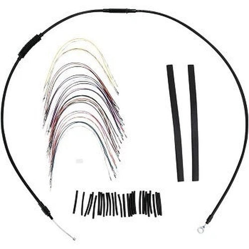 Burly Brand B30-1048 Complete Black Vinyl Handlebar Cable/Line Kit for ApeHanger