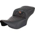 Saddlemen 823-07-19003 RoadSofa Seat Extended Reach Orange Honeycomb Stitch