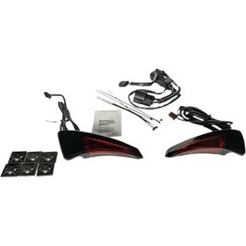 Custom Dynamics Black Red Sequential Tour Pak Seat Back Rest LED Lights for Cvo