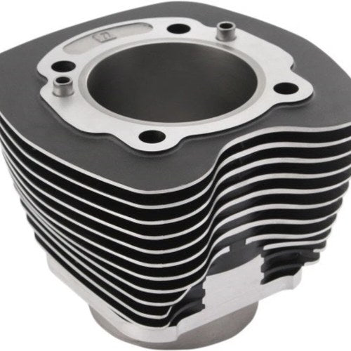 Black Texture & Silver Fin Cylinder Harley Davidson Twin Cam 99-17 103"