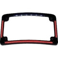 Custom Dynamics TF08-B Black Radius License Plate Frame with Auxiliary Red LEDs