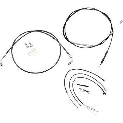 LA Choppers LA-8156KT2-13B Black Vinyl Braided Handlebar Cable/Brake Line Kit