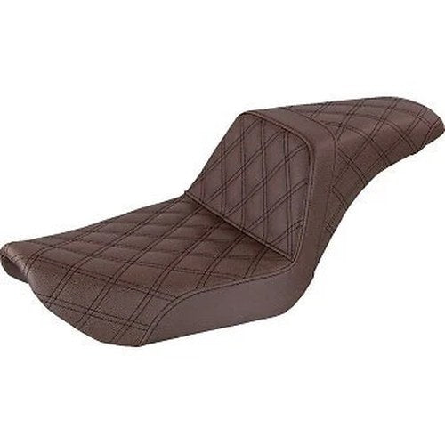 Saddlemen GelCore Step-Up LS Brown Vinyl Seat for Harley Dyna Fxd 96-03