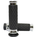 Avon DIA-60-CH Chrome Diamond Contour Hand Grips for Harley Cable Op Throttle