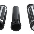 V-Twin 28-0150 Chrome Bar Style Grip Set - 96-17 Cable Operated Throttle Harley