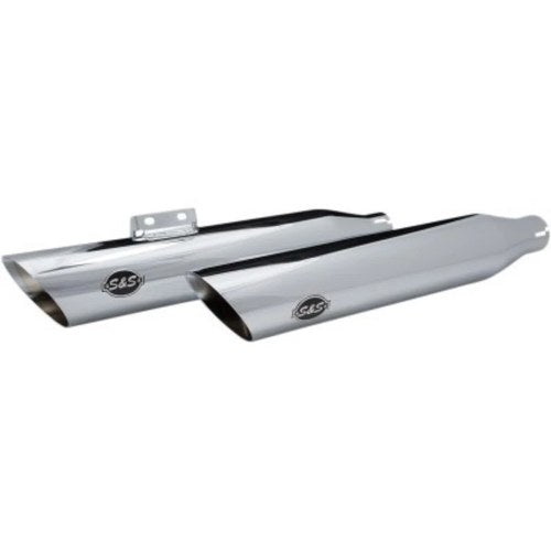 S&S 550-0736 Chrome Slash Cut Mufflers for Harley Softail M8 18-23 *Race Use