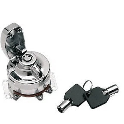 Drag Specialties 0909-0202 Round Key Switch for 73-95 Big Twin with Fat Bob Dash