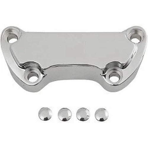 Drag Specialties 0603-0002 Chrome Handlebar Top Clamp- Scalloped