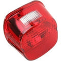 Drag Specialties 2010-0782 Laydown Taillight Lens with Top Tag Window- Red
