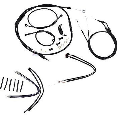 Burly Brand B30-1121 Complete Black Vinyl Handlebar Cable/Line Kit for ApeHanger