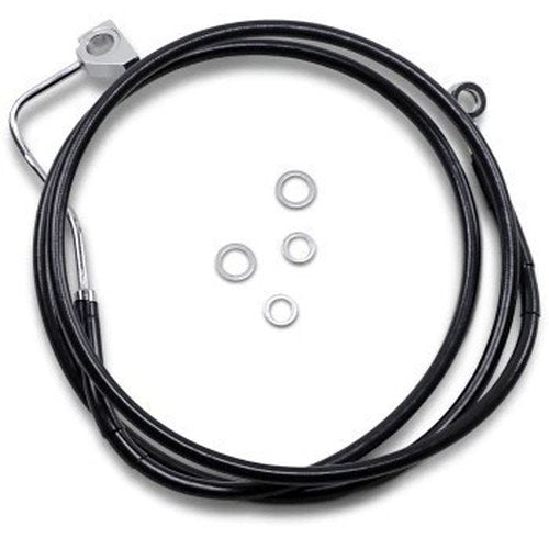 Drag Specialties 1741-3995 Extended Length Black Vinyl Brake Line Kit +2"