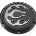 V-Twin 42-0469 Black & Chrome Flame Fire Derby Cover for Sportster XL 04-22