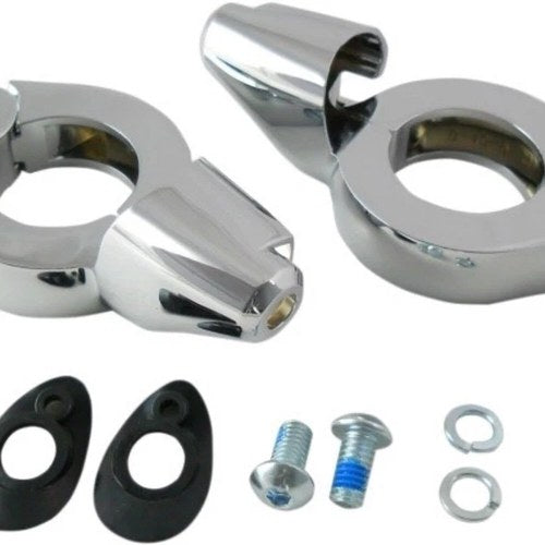 Chrome 39mm Front Turn Signal Relocation Kit