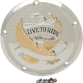 Chrome Gold Eagle Live to Ride Derby Cover M8 Touring 16-26