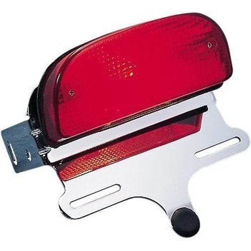 Fat Bob-Style Taillight & Chrome Bracket Assembly for 7" Custom Bobbed Fender