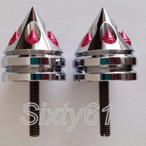 Chrome Red Hayabusa Bar Ends 1999-2012 2013 2014 2015 2016 2017 2018 2019 2020