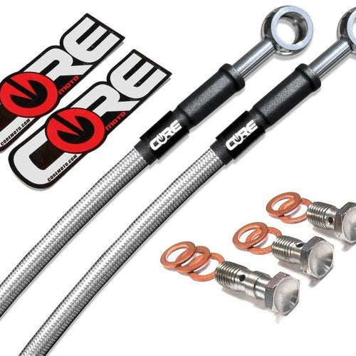 Honda Grom (Non-ABS) Brake Lines 2014 2015 Natural Front Rear Stainless Braided