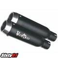 Hayabusa Voodoo Exhaust 2008-2019 2020 Dual Mini Meg Shorty Black Steel Suzuki