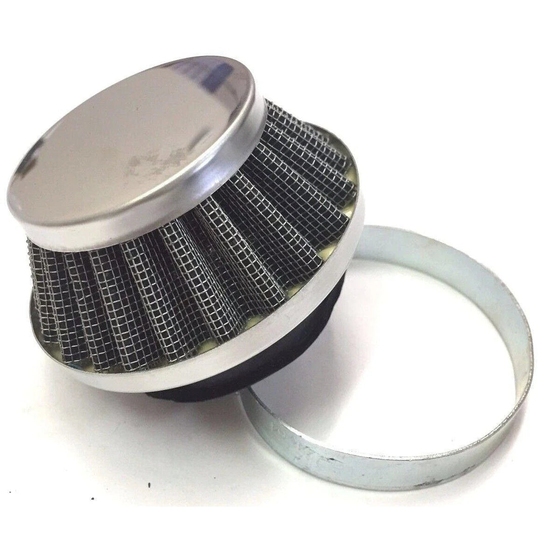 Silver 58MM Short Air Filter Cleaner For Universal Scooter Moped Mini Bike