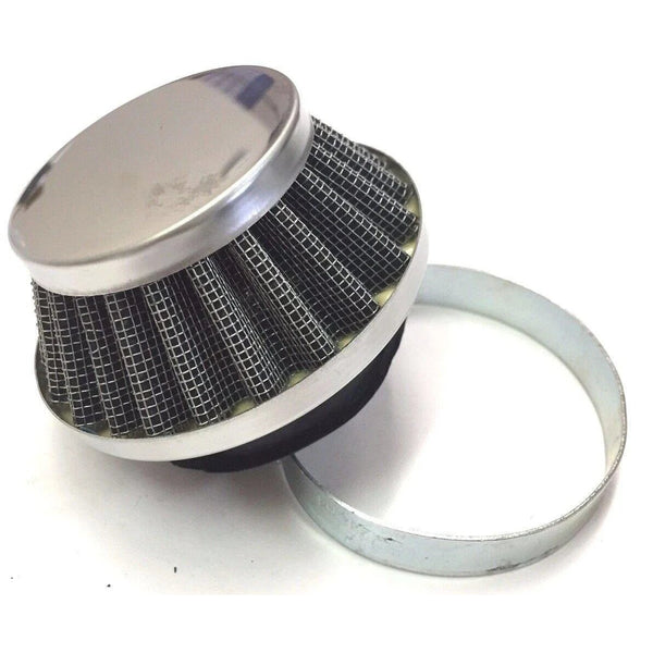Silver 58MM Short Air Filter Cleaner For Universal Scooter Moped Mini Bike