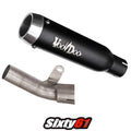 Voodoo Exhaust ZX10R 2016-2019 2020 Mini Meg Race Shorty Black Steel Kawasaki
