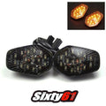 Suzuki Hayabusa 1999-2007 LED Flush Mount Turn Signals Smoke Mirror Block Offs