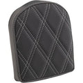 Drag Specialties Silver Diamond 7" Short Backrest Pad for Harley Square Bar