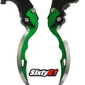 Kawasaki ZX6R Levers 2000-2004 Brake Clutch Green Blade Set ZX636R ZX6RR ZX 6R