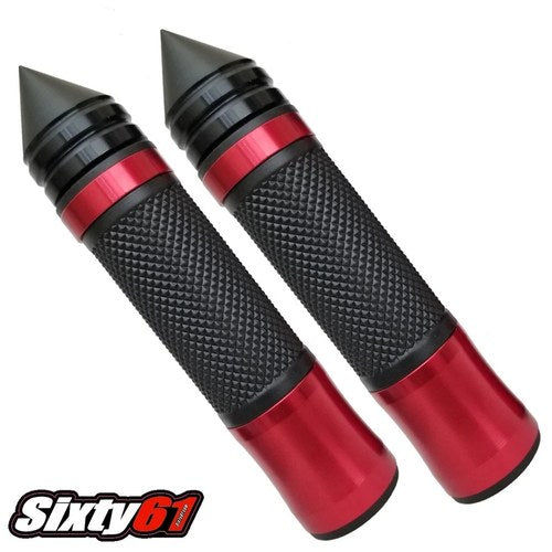 Suzuki Gsxr 600 750 Grips Black Red 1997-2025 2026 Comfort Hand Spiked Bar Ends