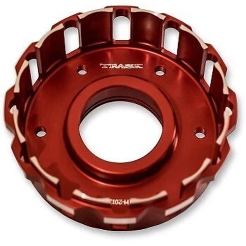 Trask TM-2013 Red Finish Billet Clutch Basket for Twin Cam 07-17