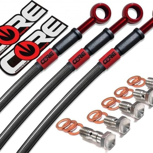 Yamaha MT09 Brake Lines (ABS Only) 2021-2022 (5 lines) Front Rear Carbon Red