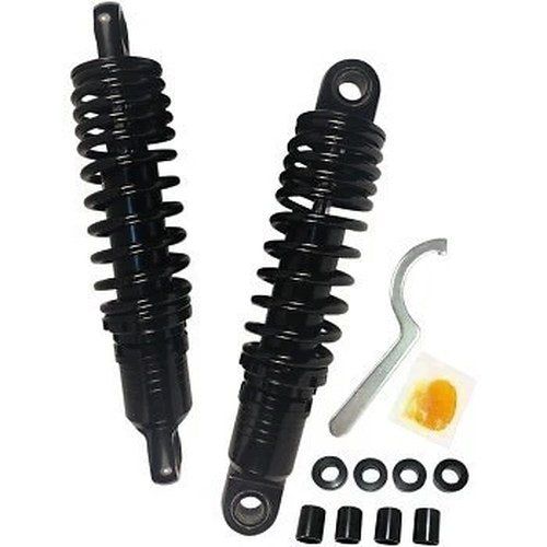 Black 11" Premium Ride-Height Adjustable Shocks for Harley Sportster 86-03