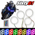 Kawasaki ZX14R 2006-2023 Multi Color Changing LED Halo Angel Eyes with Remote
