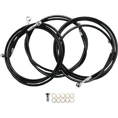 LA Choppers LA-8052B13B Black Braided Brake Line Kit 12-14" for 17-20 Touring