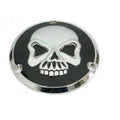 V-Twin 42-0580 Chrome Black Skull 3-Bolt Derby Cover for 70-98 Evo Big Twin