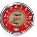 Red / Gold Face White Number 2240:60 Ratio Speedometer Harley Shovelhead Evo