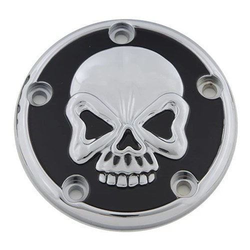 Chrome & Black Skull Timer Points Ignition Cover for Harley Twin Cam 99-17