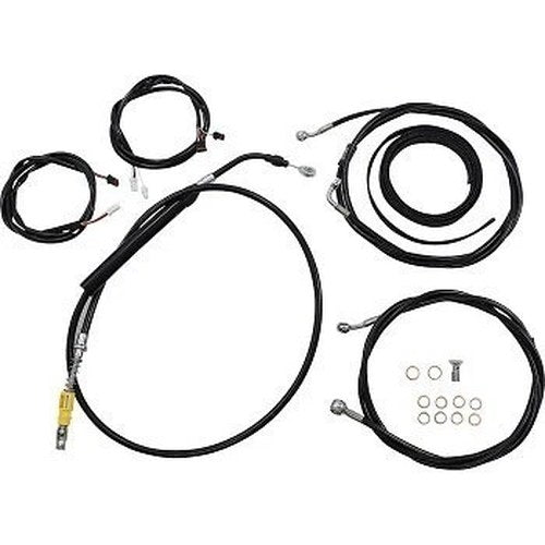 LA Choppers LA-8056KT3-13B Black Complete Cable Kit for 12-14" Apes