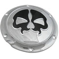 Drag 1107-0550 Chrome & Black Split Skull Derby Cover for 04-22 Sportster