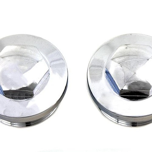 V-Twin Mfg. 37-8991 Chrome Primary Cap Set Hex Style for 86-90 Sportster