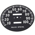 V-Twin 39-0312 Speedometer Tin Face for FL 1968-1980 Police