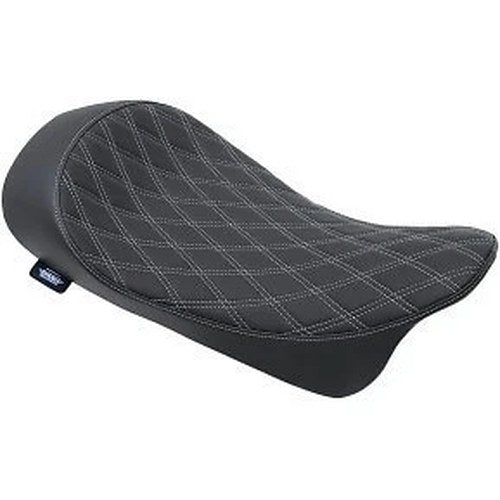 Drag Specialties 0801-1153 EZ-ON Low-Profile Solo Seat Silver Diamond Stitch